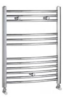 Revive Towel Rail 500mm x 1200mm Chrome Curved Including Solid Chrome Valves